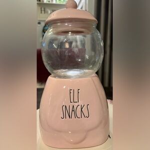 Rae Dunn Pink Elf Snacks Jar